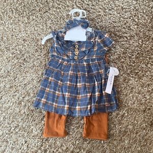 TAHARI BABY BROWN AND BLUE 3pc set